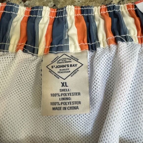 St. John's Bay Mens XL Elastic Drawstring Waist Swim Shorts Trunks - Picture 4 of 9